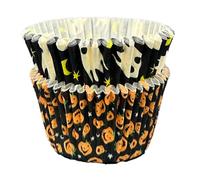 Scrumptious! - Cupcake Cases - Halloween Ghost and Pumpkin - 36PC 65GSM 51mm x 38mm Greaseproof Paper Baking Cases - Great for Birthday and Spooky Party Muffins, Cakes and Bakes