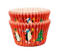 Scrumptious! - Cupcake Cases - Penguin - 36PC 65GSM 51mm x 38mm Printed Greaseproof Paper Baking Cases - Great for Winter, Festive & Christmas Party Muffins, Cakes and Bakes