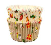 Scrumptious! - Cupcake Cases - Presents and Stockings - 36PC 65GSM 51mm x 38mm Greaseproof Paper Baking Cases - Great for Winter, Festive & Christmas Party Muffins, Cakes and Bakes