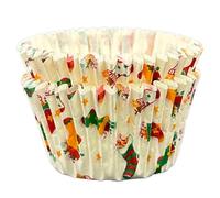 Scrumptious! - Cupcake Cases - Stocking - 36PC 65GSM 51mm x 38mm Printed Greaseproof Paper Baking Cases - Great for Winter, Festive & Christmas Party Muffins, Cakes and Bakes
