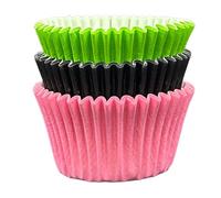 Scrumptious! - Cupcake Cases - Wicked Mix - 36PC 65GSM 51mm x 38mm Pink, Lime and Black Greaseproof Paper Baking Cases - Great for Birthday and Wicked Themed Party Muffins, Cakes and Bakes