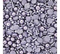 Scrumptious - Glimmer Violet Cake Topper Sprinkles - 30g Edible Shimmer Cupcake Decorations - Perfect for Girls Birthday & Mermaid Parties - Colour Medley