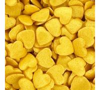 Scrumptious - Gold Glimmer Love Heart Cake Topper Sprinkles - 25g Edible Gold Cake Decorations - Baby Shower, Parties & Wedding Cake Decorations