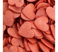 Scrumptious - Jumbo Red Shimmer Love Hearts - Valentine's Day Cake Topper Sprinkles - 25g Edible shimmer Cupcake Decorations - Perfect for Birthdays, Weddings & Romantic Celebrations