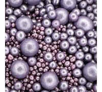 Scrumptious - Pearls Mix - Glimmer Violet Cake Topper Sprinkles - 30g Edible Shimmer Ball Cupcake Decorations - Perfect for Weddings, Christenings & Parties