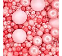 Scrumptious - Pearls Mix - Pinks - Cake Topper Sprinkles - 30g Edible Shimmer Ball Cupcake Decorations - Perfect for Weddings, Christenings & Valentines