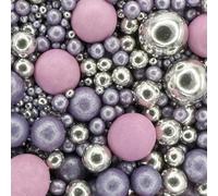 Scrumptious - Pearls Mix - Twinkle Violet Cake Topper Sprinkles - 30g Edible Shimmer Ball Cupcake Decorations - Perfect for Weddings, Christenings & Parties