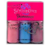 Scrumptious! - Pink, Blue and Violet Edible Glitter Dust Spray Pump 3 x 4g Set - Add Shimmering Lustre Sparkle to Cakes, Cupcakes, Chocolate, Baking, Desserts, Ice Cream, Drinks and Cocktails