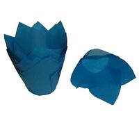 Scrumptious! Scrumptious - 50PC Greaseproof Paper Muffin Tulip Cases for Baking - Blue - Perfect for Wedding, Birthday and Anniversary Party Cakes and Bakes, 5709Sc