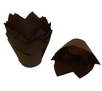 Scrumptious! Scrumptious - 50PC Greaseproof Paper Muffin Tulip Cases for Baking - Chocolate Brown - Perfect for Wedding, Birthday and Anniversary Party Cakes and Bakes, 5601Sc