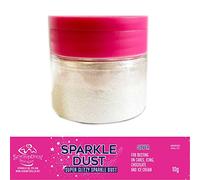 Scrumptious Sprinkles - Sparkle Dust Silver - 10g. Edible Xmas Glitter Lustre Powder. Dust On Cakes, Icing, Chocolate & Ice Cream and Decorations (Silver)