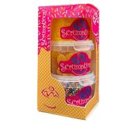 Scrumptious! - Trio - Fruity Edible Cake Topper Sprinkles Cupcake Decorations - 1x80g Orange & Lemon Jelly Slices, 1x70g Crispy Tutti Fruiti Bubblegum 100s and 1000s, 1x80g Lemon Crunch in a Box
