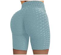 Scrunch Bum Shorts Cycling Shorts For Women High Waisted Anti Cellulite Shortpants Solid Color Slim Fit Short Trouser With Tummy Control Summer Chafing-Free Yoga Sports Short Pant Above Knee