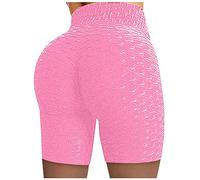 Scrunch Bum Shorts Cycling Shorts For Women High Waisted Anti Cellulite Shortpants Solid Color Slim Fit Short Trouser With Tummy Control Summer Chafing-Free Yoga Sports Short Pant Above Knee
