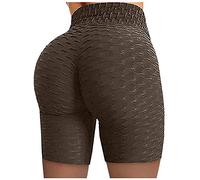 Scrunch Bum Shorts Cycling Shorts For Women High Waisted Anti Cellulite Shortpants Solid Color Slim Fit Short Trouser With Tummy Control Summer Chafing-Free Yoga Sports Short Pant Above Knee