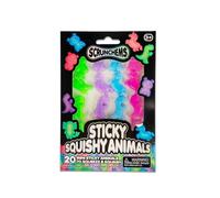 Scrunchems Sticky Squishy Animals - 20 Pack Mini Sticky Squeeze Toys - Sensory Fidget Toy Animal Set