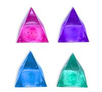 SCRUNCHEMS SUGAR PYRAMID Sensory Fidget Toy, Gel-Filled Stress Relief Pyramid, Pink Purple Blue Green, Squishy Tactile Squeeze Toy for Focus and Relaxation, One Colour Supplied