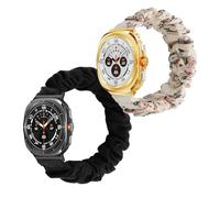 Scrunchie Bands for SAMSUNG Galaxy Watch Ultra 47mm LTE AI Smartwatch for Women, Elastic Nylon Strap Replacement Soft Fitness Tracker, Precision GPS One Click Attachment Scrunchy Sport Wristband