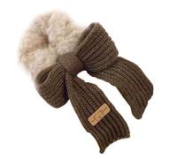 Scrunchie Duveteux for Hair in Fur and Knitted Knitted Cozy Khaki