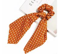Scrunchie Long Scarf for Hair in Casual Orange Polka Dot