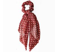 Scrunchie Long Scarf for Hair in Casual Pink Polka Dot