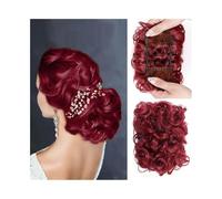 Scrunchie Short Messy Curly Dish Hair Bun Extension with Combs Thick Chignon Hairpiece Ponytail Hairpiece Extension(Q1-130M)