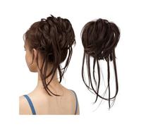 Scrunchie Synthetic Elastic Messy Bun Hairpieces Natural Wave Scrunchie Ponytail Hair Extensions for Women Extension(Chocolate Brown)