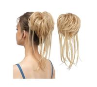 Scrunchie Synthetic Elastic Messy Bun Hairpieces Natural Wave Scrunchie Ponytail Hair Extensions for Women Extension(Light Honey Blonde)