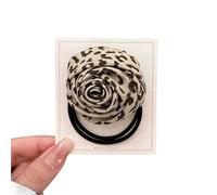 Scrunchies 1/2pcs Leopard Print Rose Flower Hair Ties High Elasticity Fabric Rubber Bands Cute Sweet Style Accessories For Ponytails For the woman(Color-1)