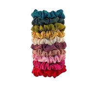 Scrunchies 10pcs/Set Hair Bands Women Tie Satin Silk Scrunchies Simple Girls Fabric Loop Rope Headwear(Color-01)