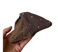 Scrunchies 1PC Brown Knit Scrunchies Set - Ruffled Polka Dot Edge Vintage Hair Accessories, Soft Fabric Ties For Women, Trendy Daily For the woman(Color 03)