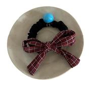 Scrunchies 1pc Plaid Striped Bow Scrunchie, Temperament Retro Hair Tie Head Rope, Tied Buns And Low Ponytail Rubber Band For the woman(Color-04)