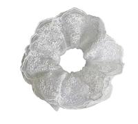 Scrunchies 2pc Embroidered Lace Solid Color Large Intestine Scrunchie Simple And Gentle Women's Versatile Ball Hair Accessories for Hair Accessories(WHITE)