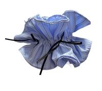 Scrunchies 2pc Light Blue Striped Bow Ribbon Large Intestine Scrunchie Salt Fresh All Seasons Versatile Women's Hair Accessories for Hair Accessories(Blue3)