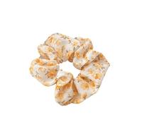 Scrunchies 2pc Woman Small Fresh Fabric Flower Printing Elastics Hair Band Sweet Scrunchies Tie Ponytail Hold Accessories for Hair Accessories(Rose Yellow)
