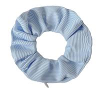Scrunchies 2pcs 11cm Vintage Stripe Knitted Fabric Invisible Zipper Hair Rope For Women Scrunchie Elastic Tie For the woman(LIGHT BLUE)