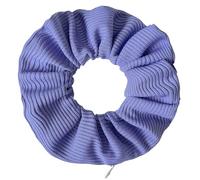Scrunchies 2pcs 11cm Vintage Stripe Knitted Fabric Invisible Zipper Hair Rope For Women Scrunchie Elastic Tie For the woman(Blue)