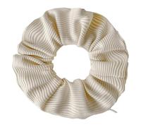 Scrunchies 2pcs 11cm Vintage Stripe Knitted Fabric Invisible Zipper Hair Rope For Women Scrunchie Elastic Tie For the woman(Beige)