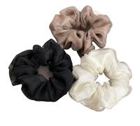 Scrunchies 3pcs Elegant Sheer Chiffon Scrunchies Tones Soft Voluminous Hair Ties Perfect Minimalist Styling Daily Looks Chic Accessories For the woman
