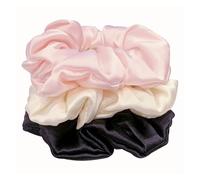Scrunchies 3PCS Silk Solid Color Hair Ties Scrunchies Women Big Hairbands Accessories(Color1)