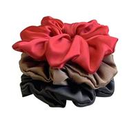 Scrunchies 3PCS Silk Solid Color Hair Ties Scrunchies Women Big Hairbands Accessories for various hairstyles, such as ponytails(Color8)