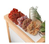 Scrunchies 5pcs Girls Scrunchies for Hair Elastic Scrunchy Ties Ropes Ponytail Holders Fabric Large Chiffon Satin(Color7)