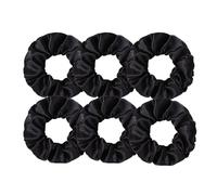Scrunchies 6pcs Large Multi-color Satin Hair Bands Solid Color Cloth Ring Rope Seasons, Everyday, Dating for various hairstyles, such as ponytails(Color7)