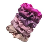 Scrunchies 6pcs Large Multi-color Satin Hair Bands Solid Color Cloth Ring Rope Seasons, Everyday, Dating(Color4)