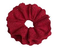 Scrunchies Atmosphere Red Cotton Fabric Hollow Four-layer Large Intestine Scrunchie, Temperament Burgundy Women's Hair Ornament For the woman