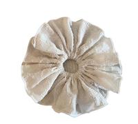 Scrunchies Elegant Temperament Cherry Blossom Dotted Fluffy Big Intestine Hair Tie Simple Gentle Low Ponytail Rope For the woman(White)