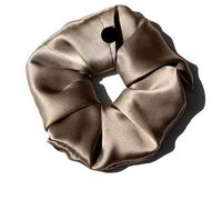Scrunchies Extra Large Scrunchies For Women Girls Mulberry Silk Big Oversized Elastic Bands Hair Bobble Ties Ropes Ponytail Holder For the woman(6cm Khaki)