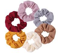 Scrunchies for Hair, Chiffon 6PCS Bandana Scrunchy Hair Ties, Hair Bands for Women. (Chiffon)