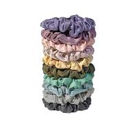 scrunchies for women 10pcs/Set Hair Bands Women Tie Satin Silk Scrunchies Simple Girls Fabric Loop Rope Headwear(Color-10)