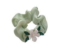 Scrunchies for Women, 5pcs Flower Hair Scrunchies Elastic Hair Bands Handmade Hair Ties Ponytail Holder Ponytail Hair Accessories(Grün)